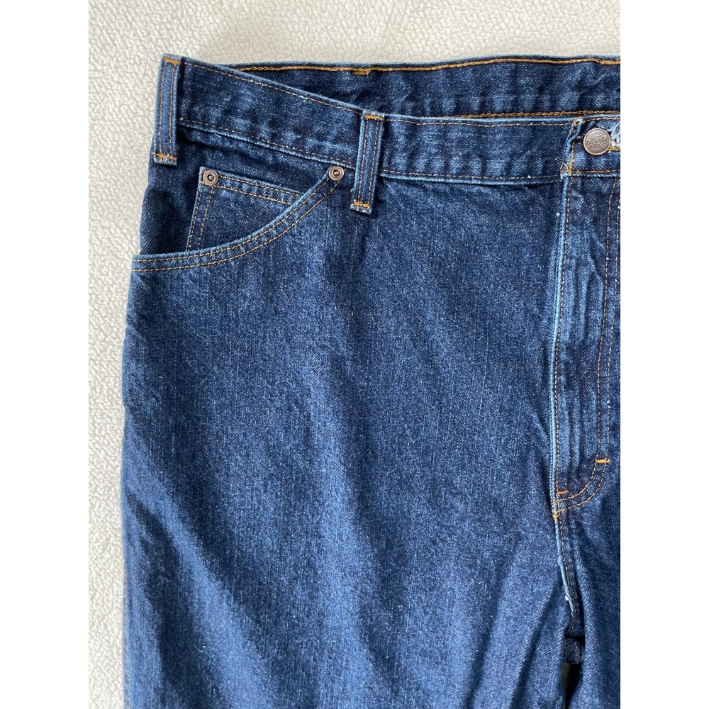 Dickies Mens 42x30 Relaxed Straight Workwear Jeans Dark Wash Blue 43686 Utility - Picture 8 of 15